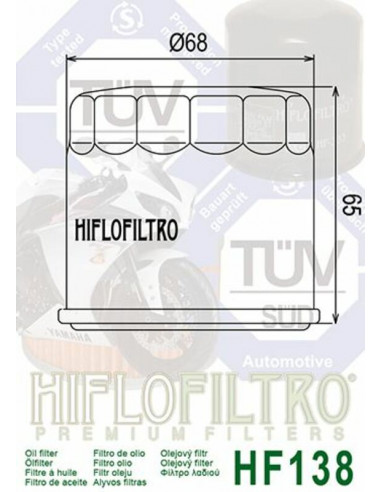 Filtre à huile HIFLOFILTRO Noir brillant - HF138