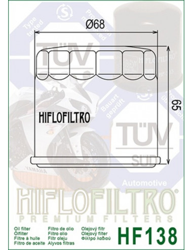 Filtre à huile HIFLOFILTRO Racing - HF138RC