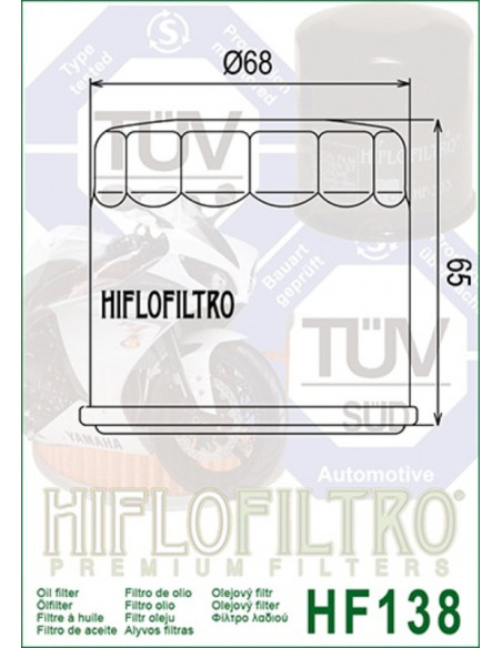 Filtre à huile HIFLOFILTRO Racing - HF138RC