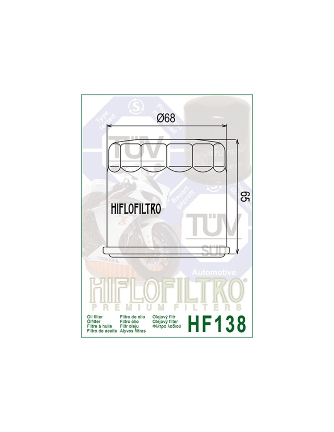 Filtre à huile HIFLOFILTRO Racing - HF138RC