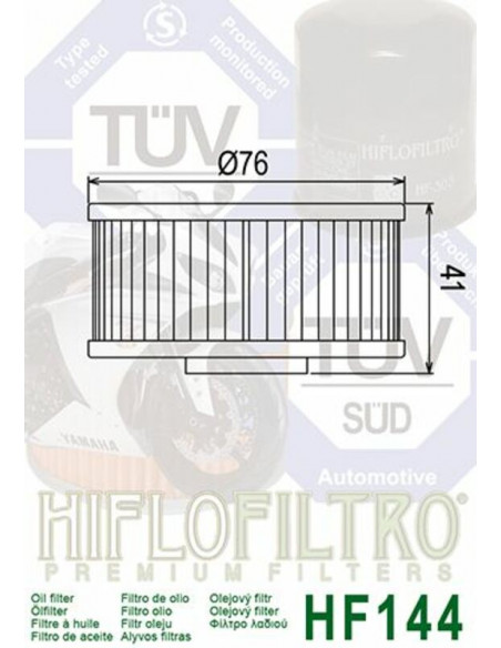 Filtre à huile HIFLOFILTRO - HF144 Yamaha
