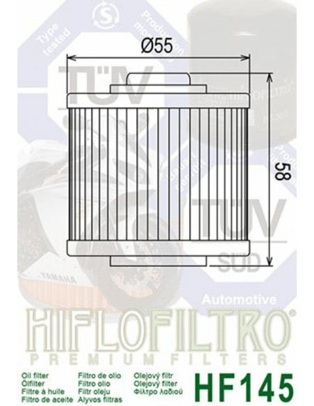 Filtre à huile HIFLOFILTRO - HF145