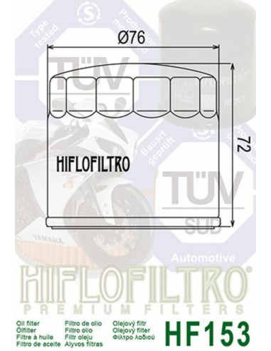 Filtre à huile HIFLOFILTRO - HF153