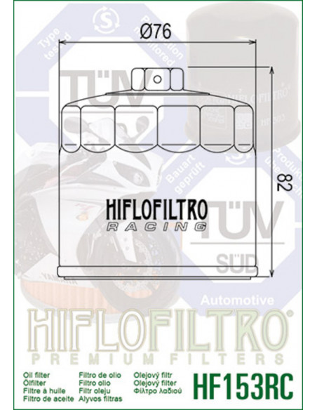 Filtre à huile HIFLOFILTRO Racing - HF153RC