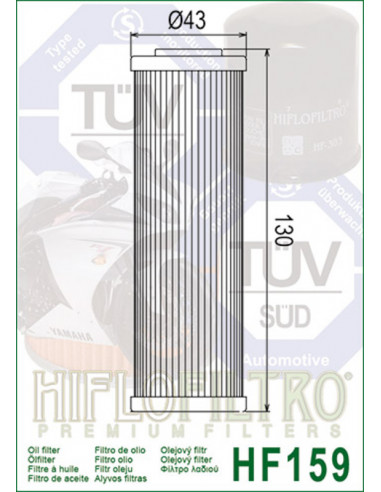 Filtre à huile HIFLOFILTRO - HF159 Ducati