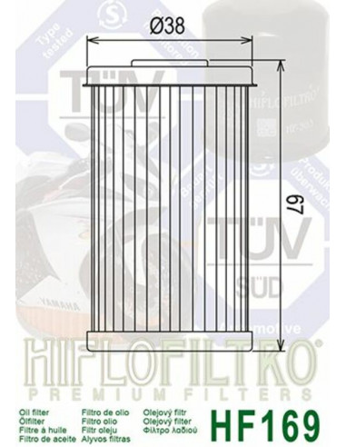 Filtre à huile HIFLOFILTRO - HF169 Daelim