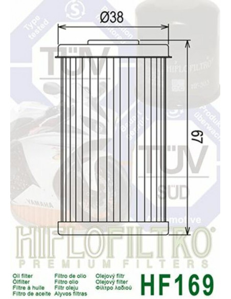 Filtre à huile HIFLOFILTRO - HF169 Daelim