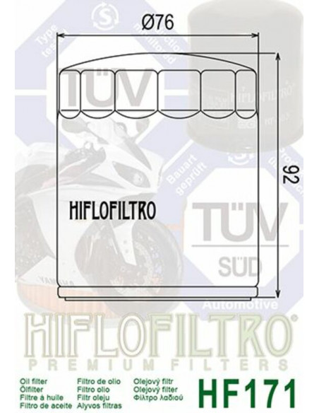 Filtre à huile HIFLOFILTRO Chrome - HF171C