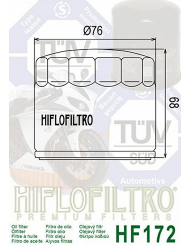 Filtre à huile HIFLOFILTRO Chrome - HF172C