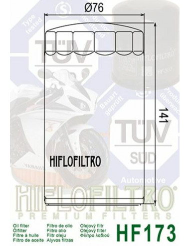 Filtre à huile HIFLOFILTRO Chrome - HF173C