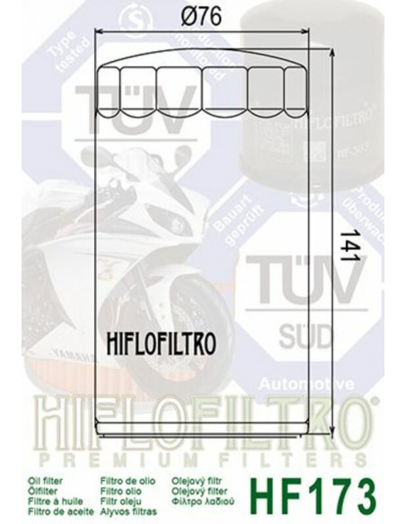 Filtre à huile HIFLOFILTRO Chrome - HF173C