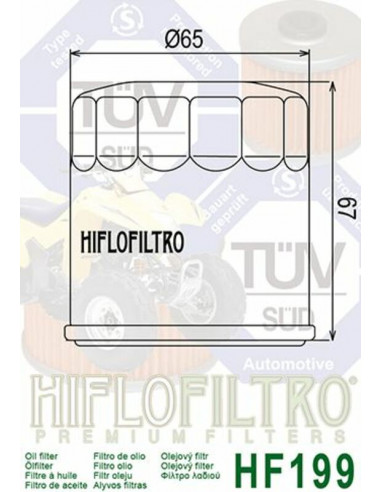 Filtre à huile HIFLOFILTRO - HF199