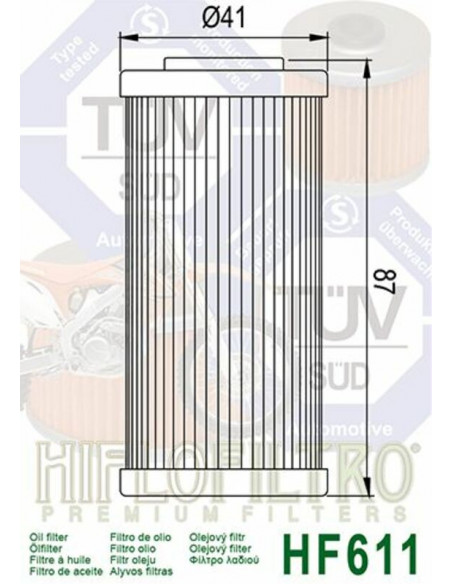 Filtre à huile HIFLOFILTRO - HF611