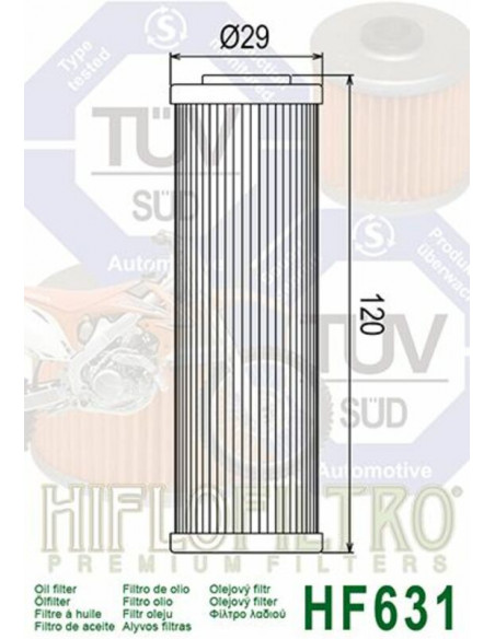 Filtre à huile HIFLOFILTRO - HF631 Beta