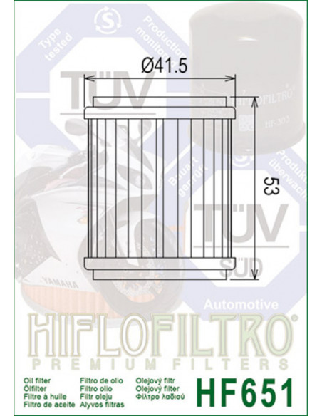 Filtre à huile HIFLOFILTRO - HF651 Husqvarna/KTM
