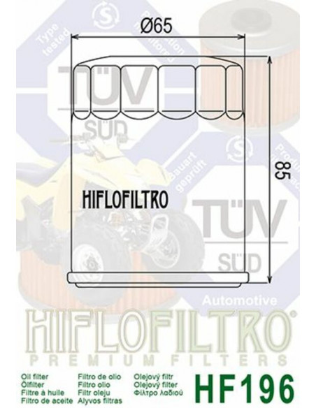 Filtre à huile HIFLOFILTRO - HF196 POLARIS