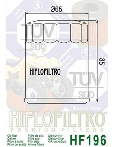 Filtre à huile HIFLOFILTRO - HF196 POLARIS