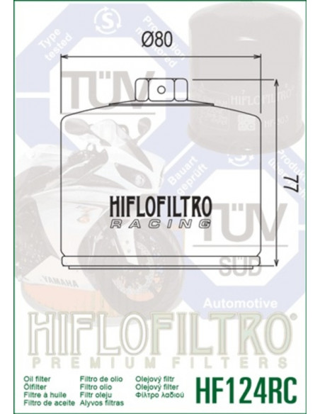 Filtre à huile HIFLOFILTRO Racing - HF124RC Kawasaki