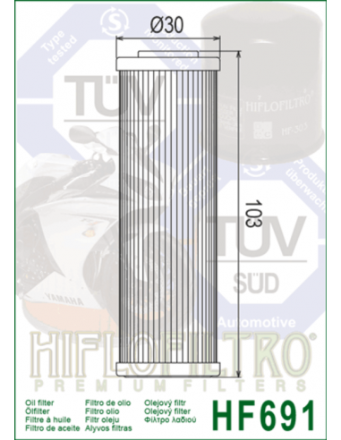 Filtre à huile HIFLOFILTRO - HF691
