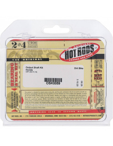 Kit reconditionnement arbre de sortie de boîte HOT RODS - Honda CRF 250 R / RX