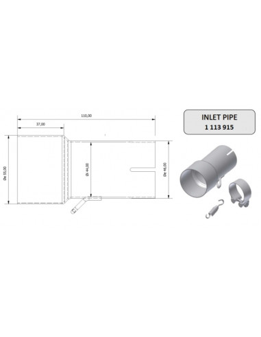 Tube de raccordement MIVV 55  44 mm