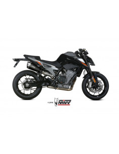 Silencieux MIVV Delta Race inox noir/casquette carbone KTM 790 Duke