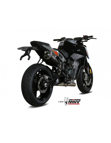 Silencieux MIVV Delta Race inox noir/casquette carbone KTM 790 Duke