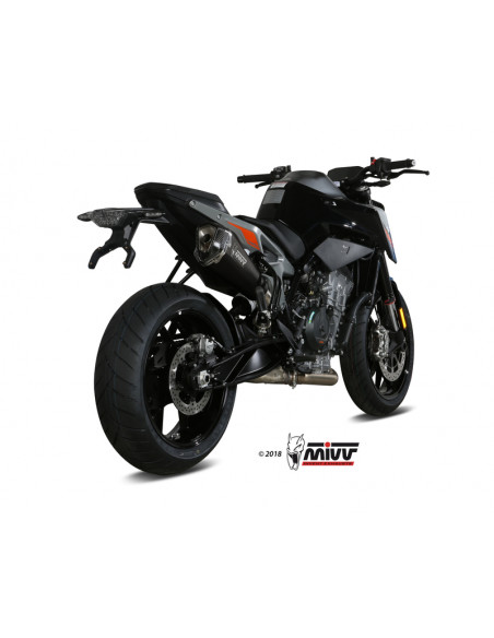 Silencieux MIVV Delta Race inox noir/casquette carbone KTM 790 Duke