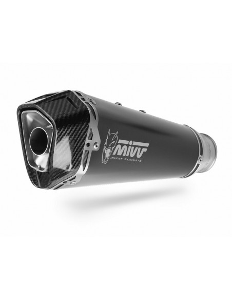 Silencieux MIVV Delta Race inox noir/casquette carbone KTM 790 Duke