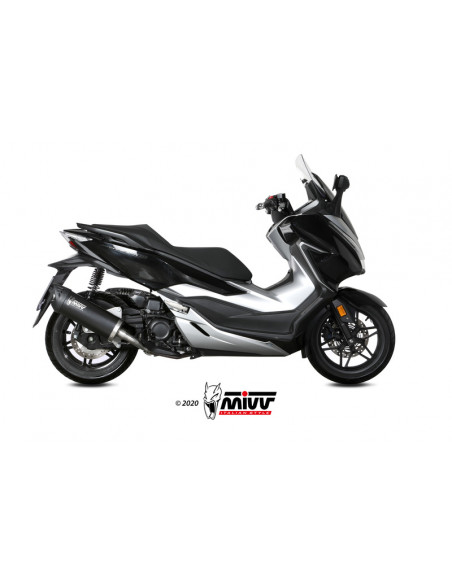 Silencieux MIVV Mover inox noir/casquette ABS noir Honda Forza 300