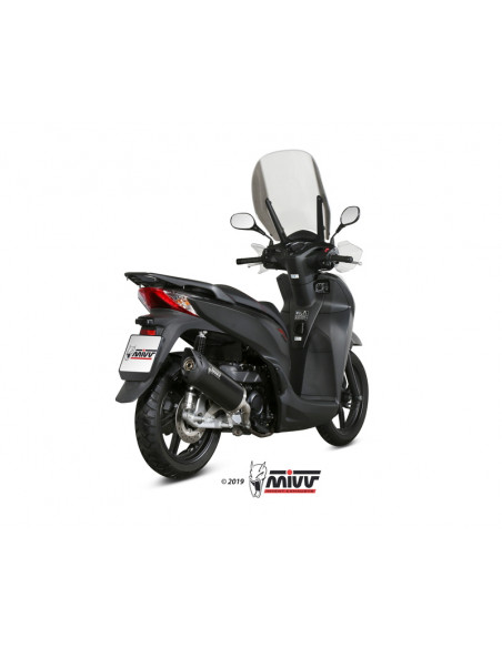 Silencieux MIVV Mover inox noir/casquette ABS noir Honda SH 300
