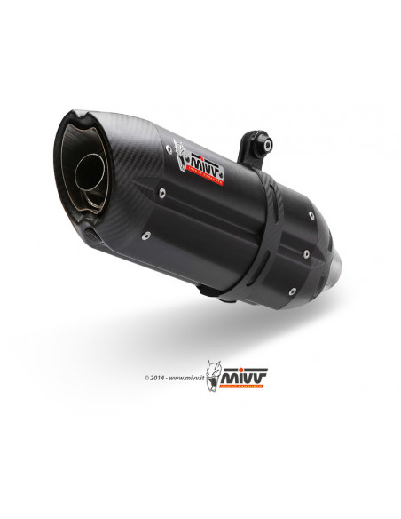 Silencieux MIVV Suono inox brossé noir/casquette carbone  Yamaha FZ1/FZ1 Fazer