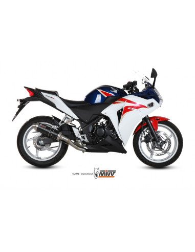 Silencieux MIVV GP inox brossé noir/casquette inox Honda CBR250R