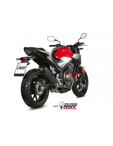 Silencieux MIVV Suono Steel Black/casquette carbone Honda CB500F