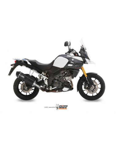 Silencieux MIVV Speed Edge inox brossé noir/casquette carbone Suzuki DL1000 V-Strom