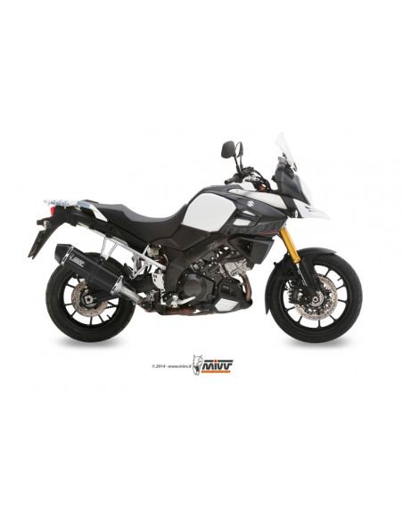Silencieux MIVV Speed Edge inox brossé noir/casquette carbone Suzuki DL1000 V-Strom
