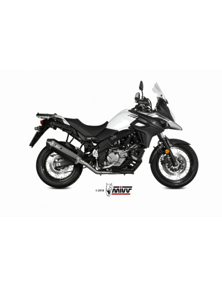 Silencieux MIVV Speed Edge inox noir/casquette carbone Suzuki DL650 V-Strom