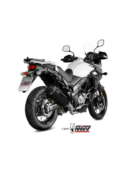 Silencieux MIVV Speed Edge inox noir/casquette carbone Suzuki DL650 V-Strom