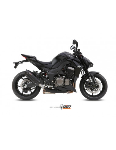 Silencieux double MIVV Suono inox brossé noir/casquette carbone Kawasaki Z1000