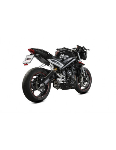 Silencieux MIVV Delta Race inox noir/carbone - Triumph Street Triple R/S/RS