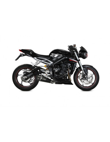 Silencieux MIVV Delta Race inox noir/carbone - Triumph Street Triple R/S/RS