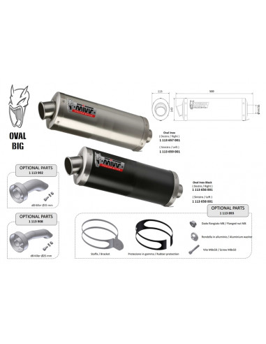 Silencieux universel MIVV Oval Big - côté gauche