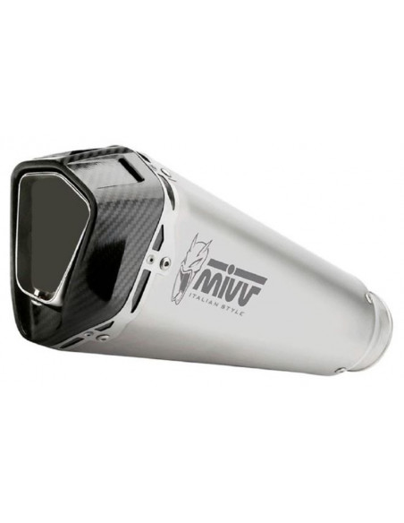 Silencieux MIVV universel Delta Race acero inoxodable / carbone - Côté droit