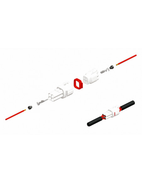 Connectique femelle série 090 SMTO BIHR type origine 2 voies marron - 5 pcs