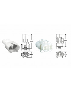 Jeu de connectiques 2 voies série 090 SMTO BIHR type origine Ø0,85mm²/1,25mm² - 5 jeux complets