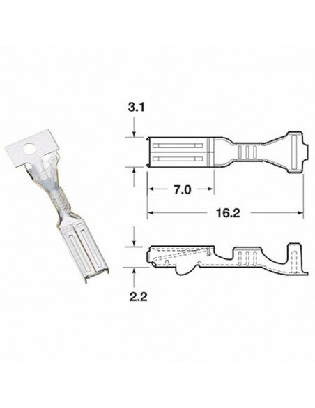 Cosse femelle série 090 FRKW BIHR Ø0,5mm²/0,85mm²