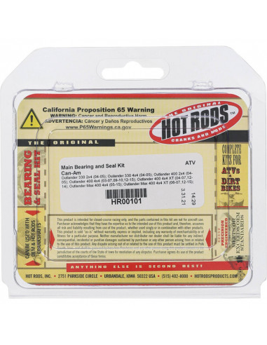 Kit roulements et joints spi de vilebrequin HOT RODS - Can-Am Outlander