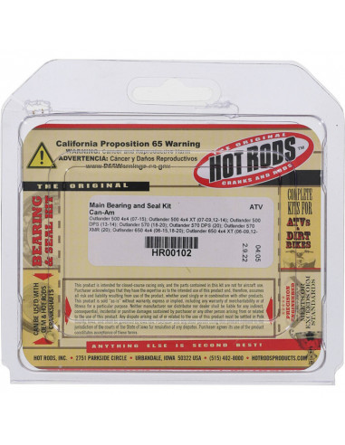 Kit roulements et joints spi de vilebrequin HOT RODS - Can-Am Outlander