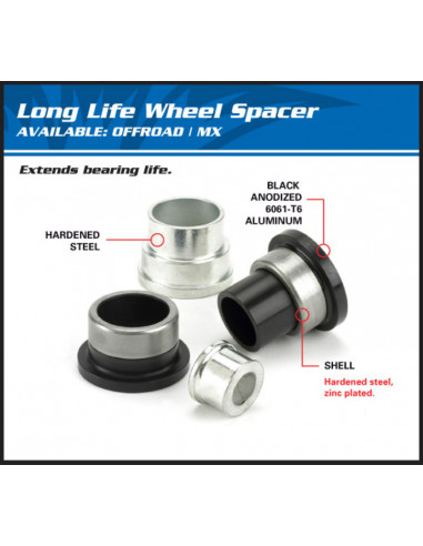 Kit entretoise roue arrière ALL BALLS - Yamaha YZ250F