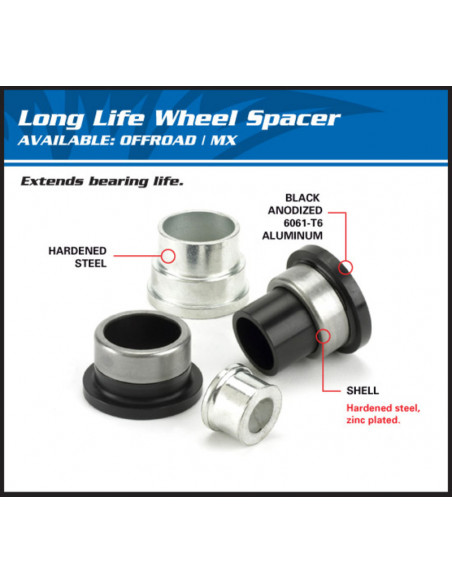 Kit entretoise roue arrière ALL BALLS - Yamaha YZ80